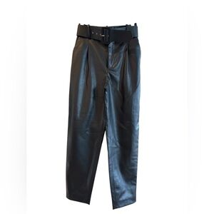 ZARA FAUX LEATHER PANT in BLACK